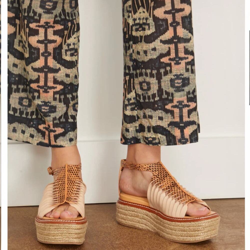 Ulla Johnson Valencia Twisted Contrast Flatform In Dune Size EU 39.5  US 9.5